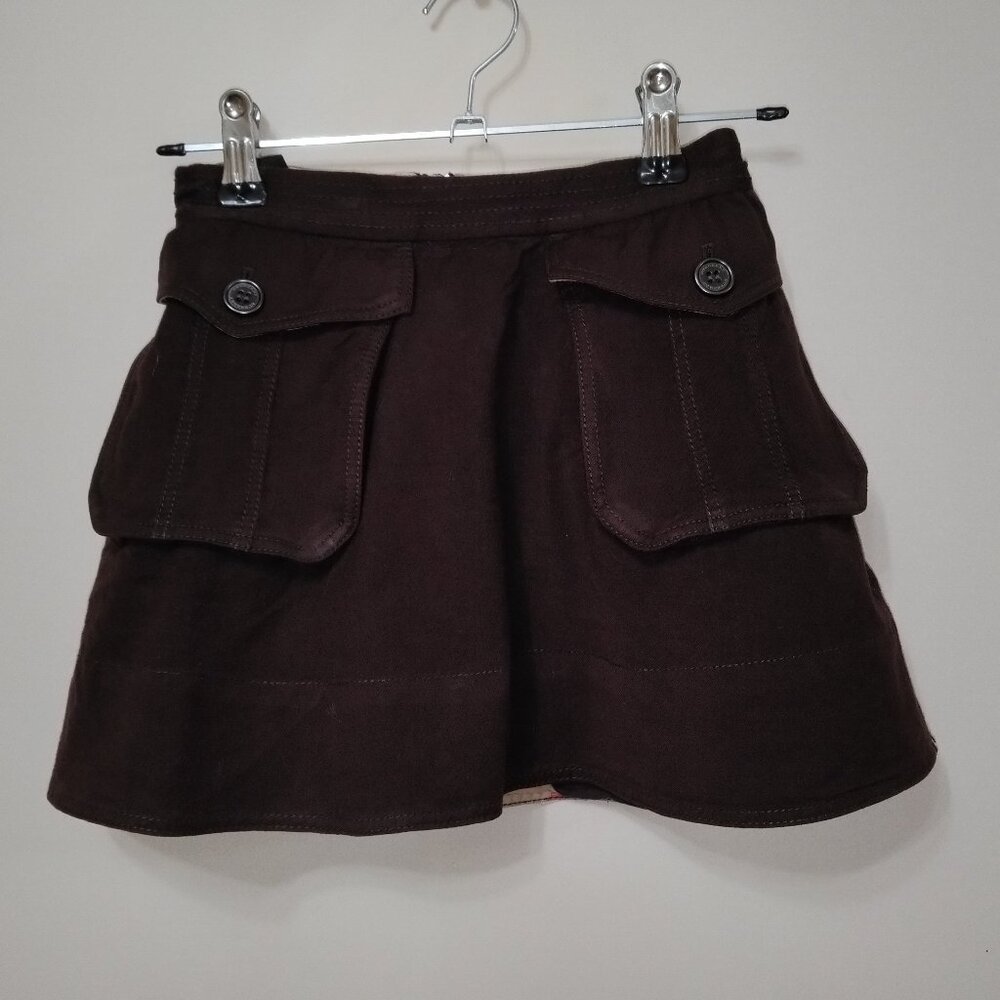 Burberry girls burgundy skirt with pockets size 6